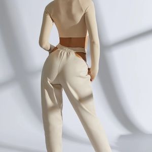 Oh Polly Cream Track Pants